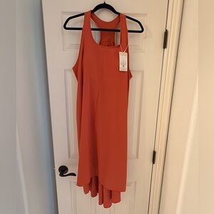 HALARA Vibrant Coral High Low Dress